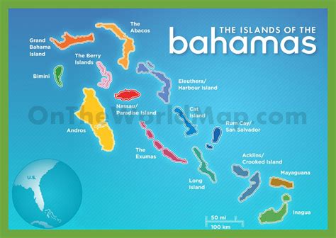 Map of Bahamas Islands